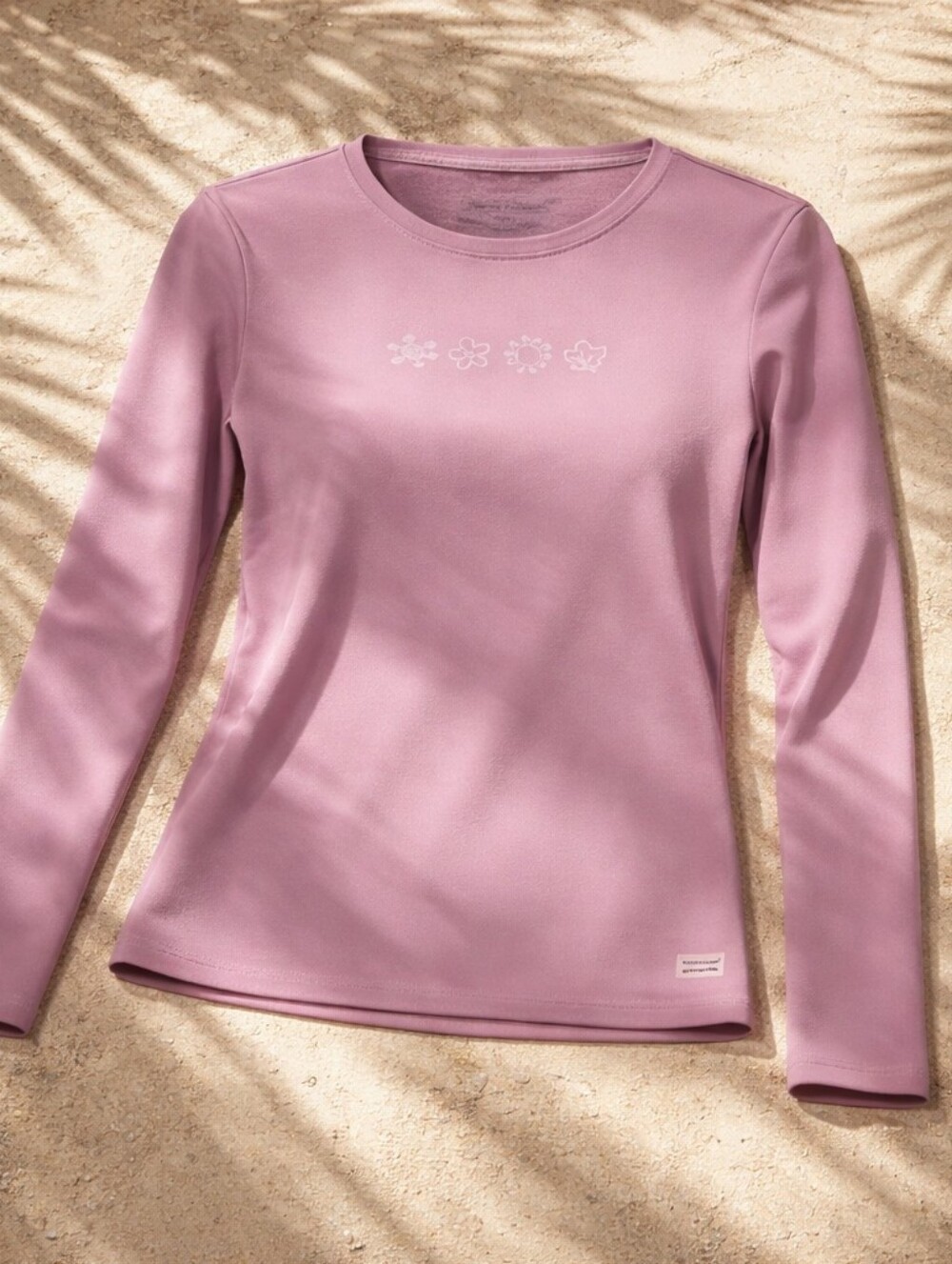 Life is Good Crusher Long Sleeve Tee S Lavender Purple Graphic